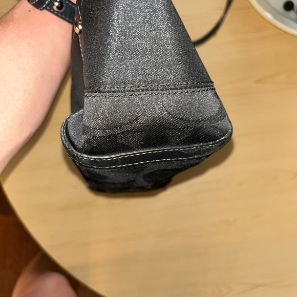 Coach Black Tote Bag with Signature Monogram and Leather Trim - Picture 13 of 13